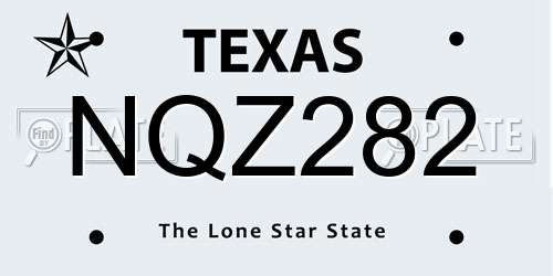 NQZ282 Texas License Plate