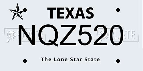 NQZ520 Texas License Plate