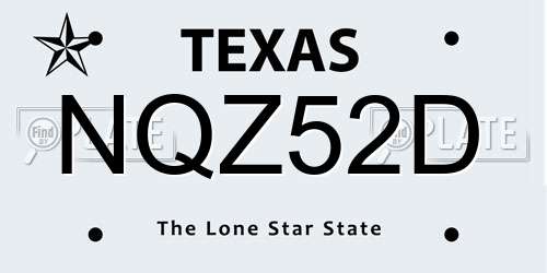 NQZ52D Texas License Plate