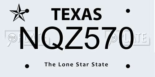 NQZ570 Texas License Plate
