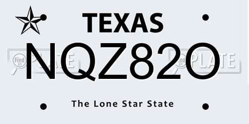 NQZ82O Texas License Plate
