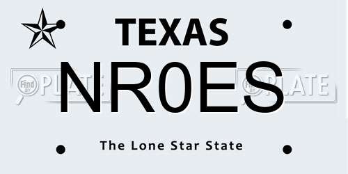 NR0ES Texas License Plate