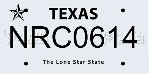 NRC0614 Texas License Plate