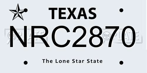 NRC2870 Texas License Plate