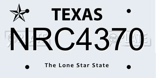 NRC4370 Texas License Plate