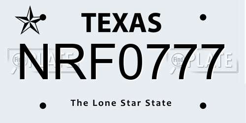 NRF0777 Texas License Plate