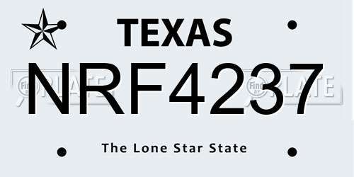 NRF4237 Texas License Plate