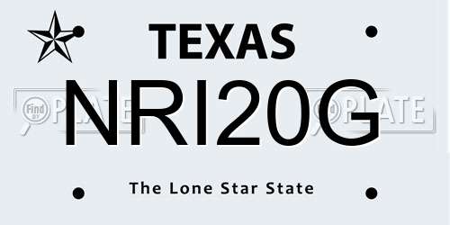 NRI20G Texas License Plate