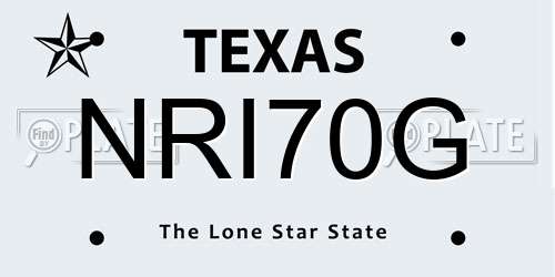 NRI70G Texas License Plate