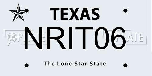 NRIT06 Texas License Plate