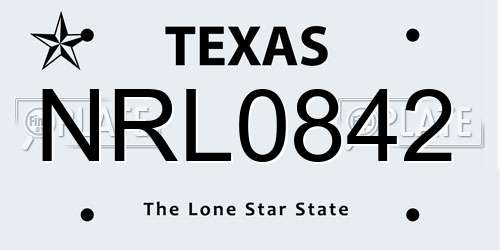 NRL0842 Texas License Plate