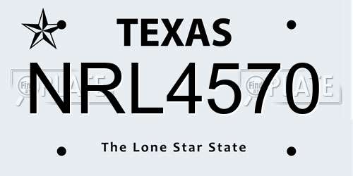 NRL4570 Texas License Plate