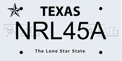 NRL45A Texas License Plate