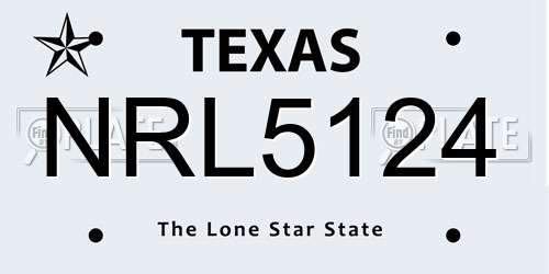 NRL5124 Texas License Plate