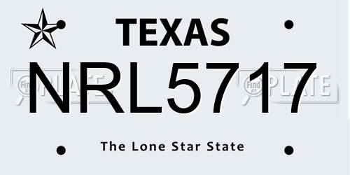 NRL5717 Texas License Plate