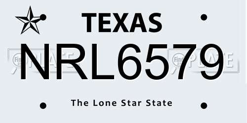 NRL6579 Texas License Plate
