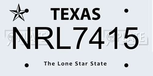 NRL7415 Texas License Plate