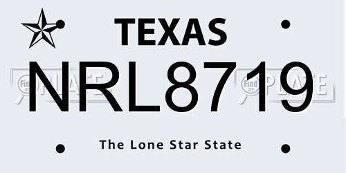 NRL8719 Texas License Plate