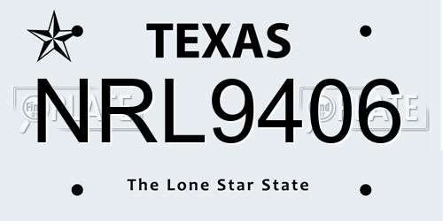 NRL9406 Texas License Plate