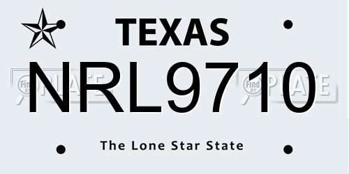 NRL9710 Texas License Plate