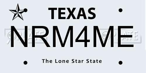 NRM4ME Texas License Plate