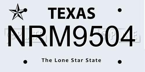 NRM9504 Texas License Plate