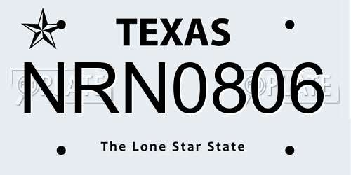 NRN0806 Texas License Plate