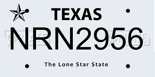 NRN2956 Texas License Plate
