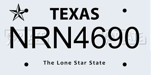 NRN4690 Texas License Plate