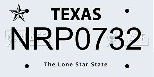 NRP0732 Texas License Plate