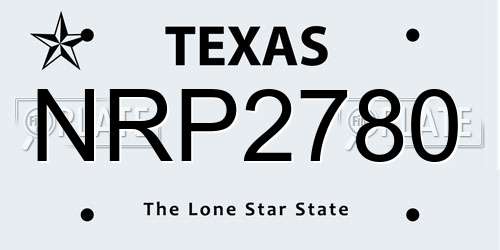 NRP2780 Texas License Plate