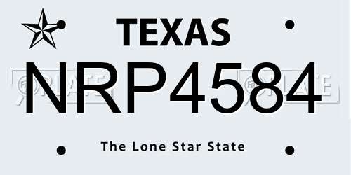 NRP4584 Texas License Plate