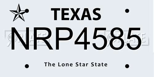 NRP4585 Texas License Plate