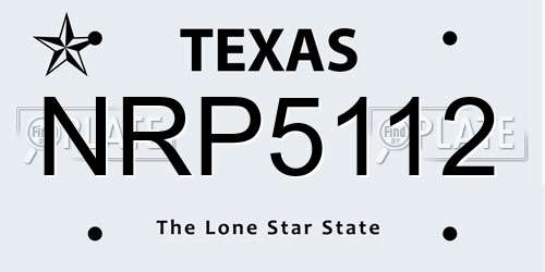 NRP5112 Texas License Plate