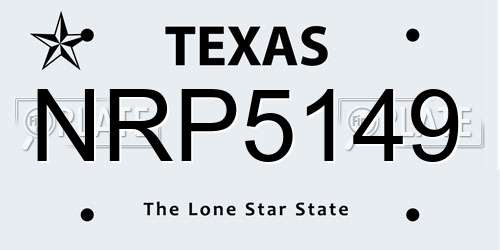 NRP5149 Texas License Plate
