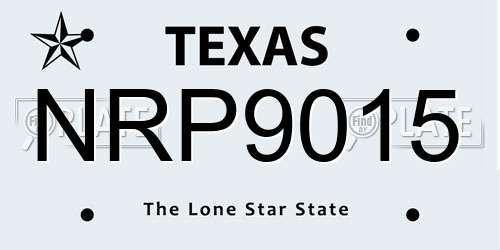 NRP9015 Texas License Plate