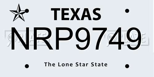 NRP9749 Texas License Plate