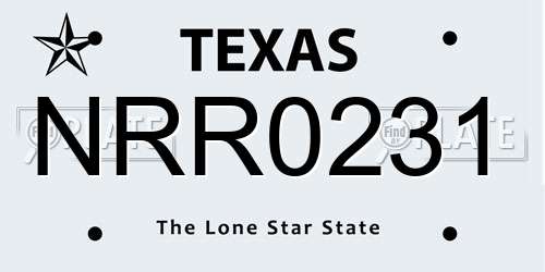 NRR0231 Texas License Plate