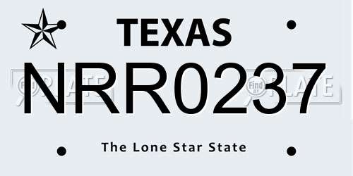 NRR0237 Texas License Plate
