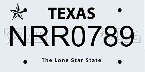 NRR0789 Texas License Plate