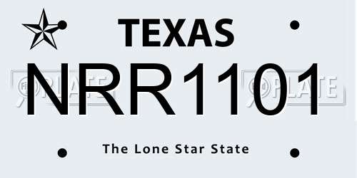NRR1101 Texas License Plate