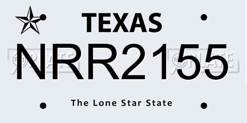 NRR2155 Texas License Plate