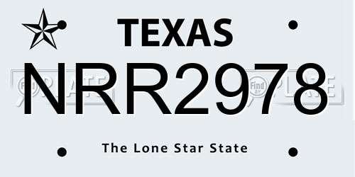 NRR2978 Texas License Plate
