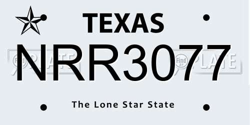 NRR3077 Texas License Plate