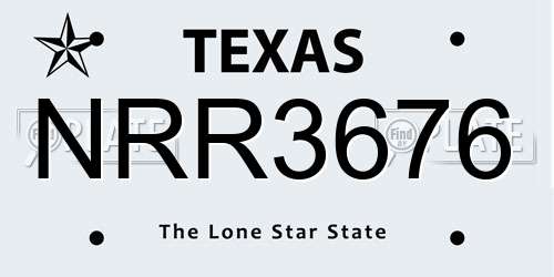 NRR3676 Texas License Plate