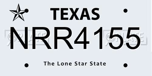 NRR4155 Texas License Plate