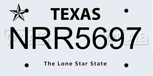 NRR5697 Texas License Plate