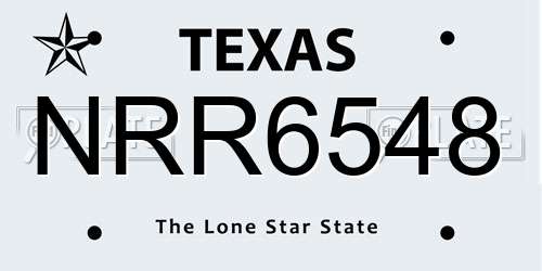 NRR6548 Texas License Plate