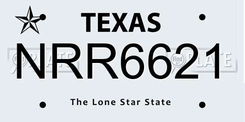 NRR6621 Texas License Plate