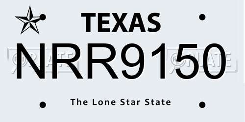 NRR9150 Texas License Plate